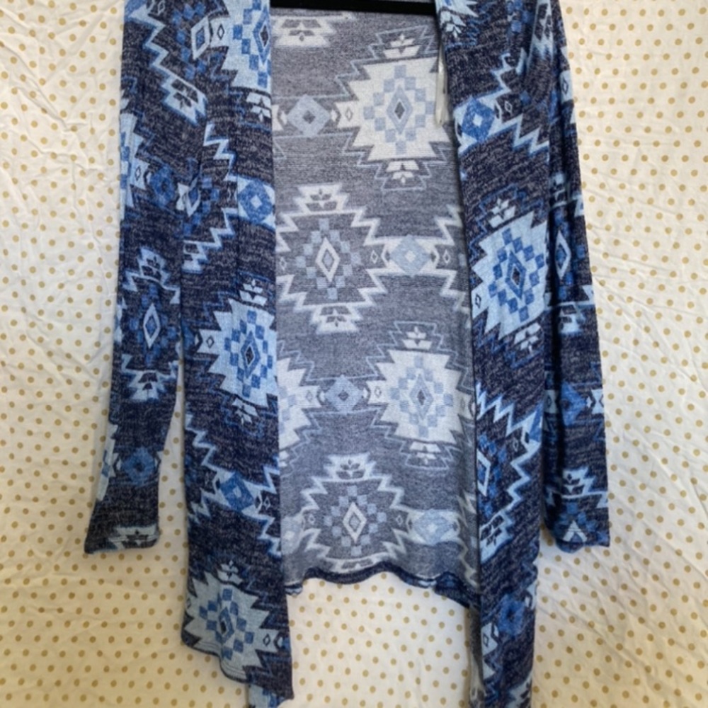 Justice blue cardigan